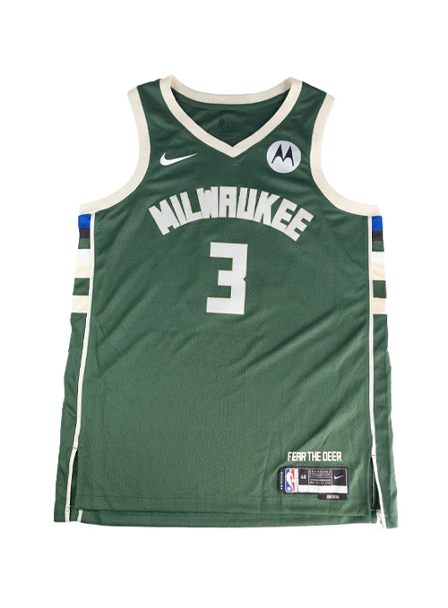 Signed Nike 2022 Icon Edition Myles Turner Milwaukee Bucks Swingman Jersey - Image 3