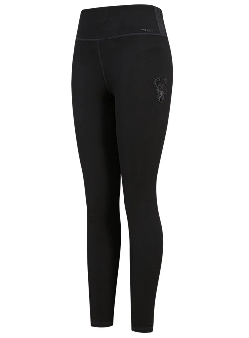 Women's Pro Standard Triple Black Milwaukee Bucks Leggings - Image 4